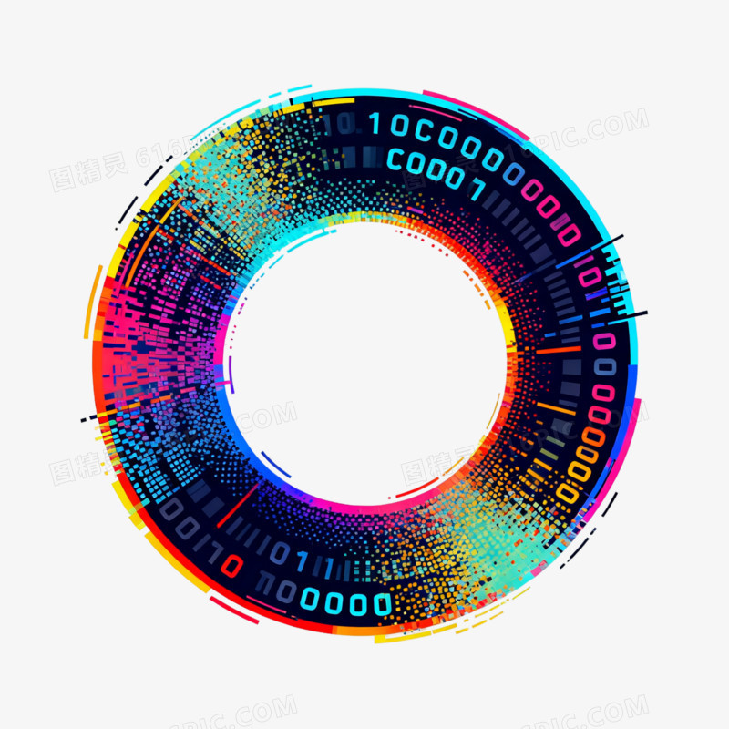 赛博朋克风边框光盘免抠元素