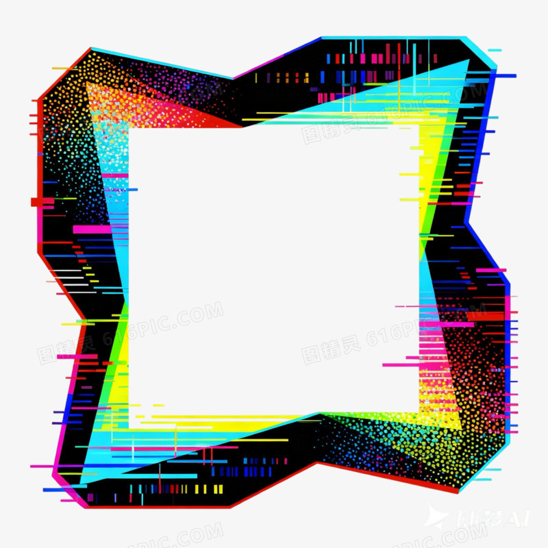 赛博朋克风边框免抠元素