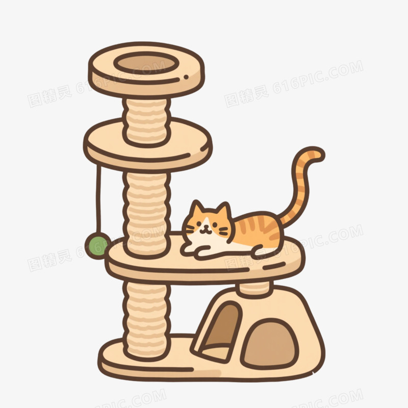 宠物用品猫爬架免抠元素