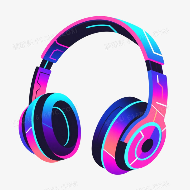 霓虹渐变赛博朋克风格免抠元素