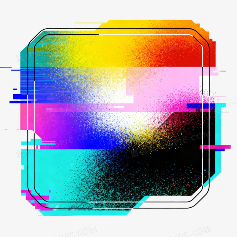 赛博朋克风边框免抠元素