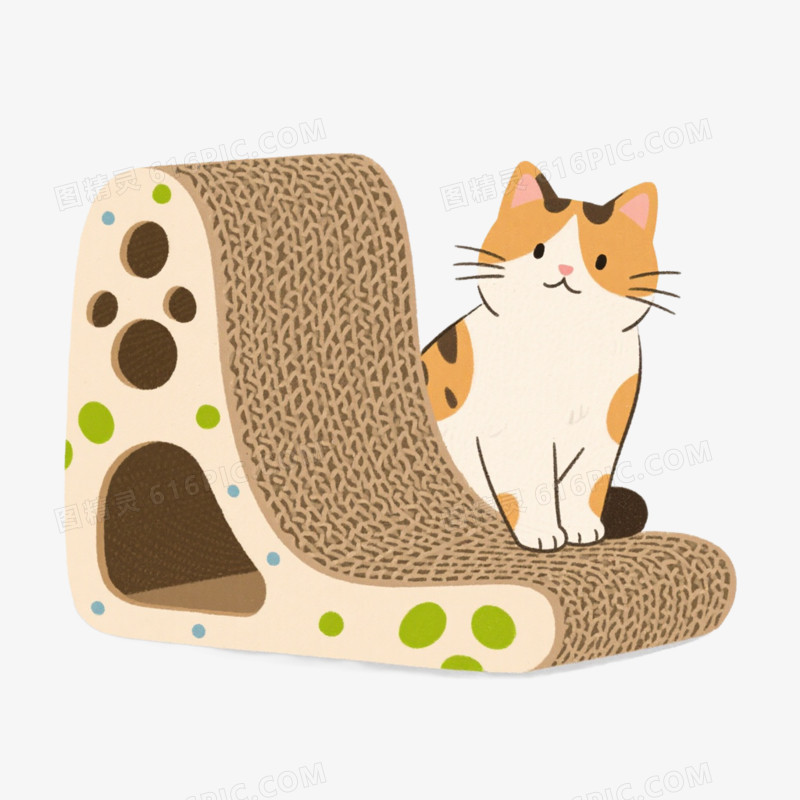 宠物用品猫抓板免抠元素