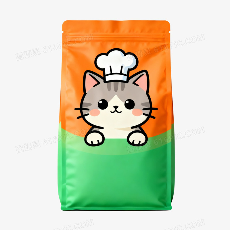 卡通一袋猫粮免抠元素
