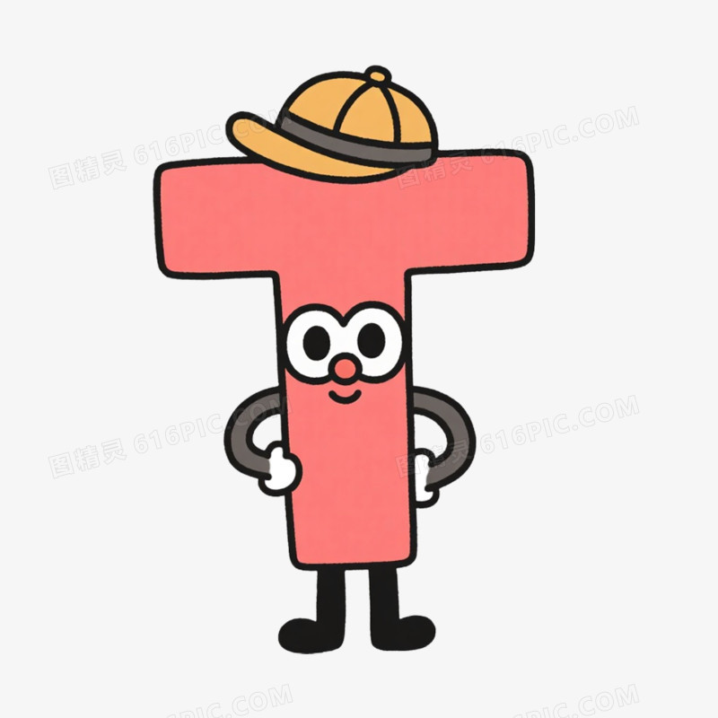 创意卡通英文字母T免抠元素