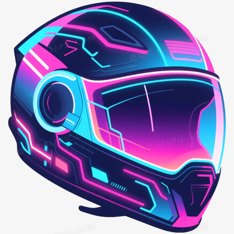 霓虹渐变赛博朋克风格免抠元素