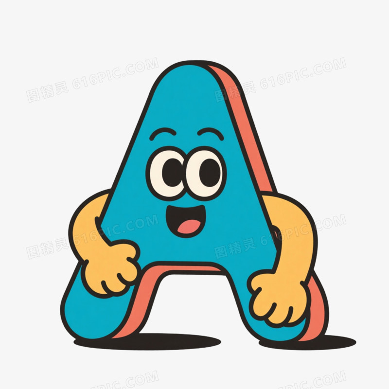 创意卡通英文字母A免抠元素