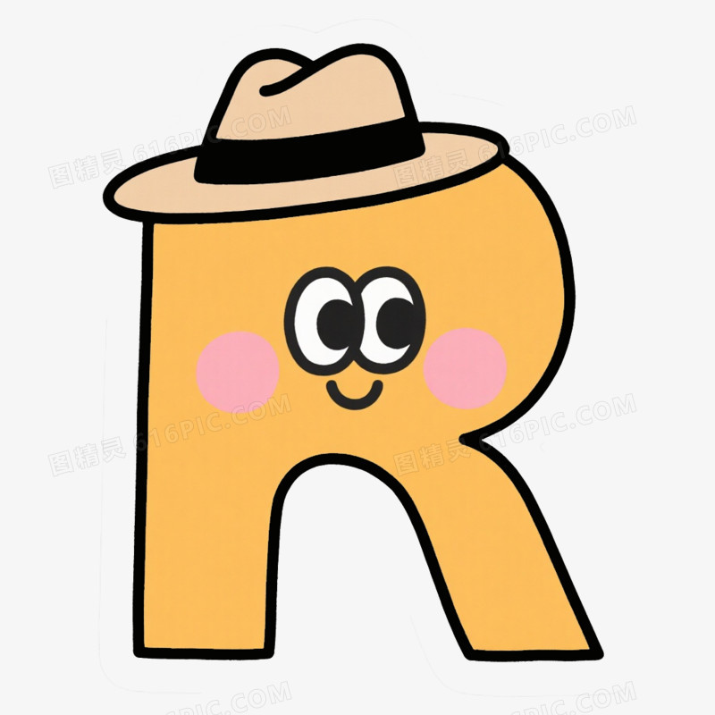 创意卡通英文字母R免抠元素