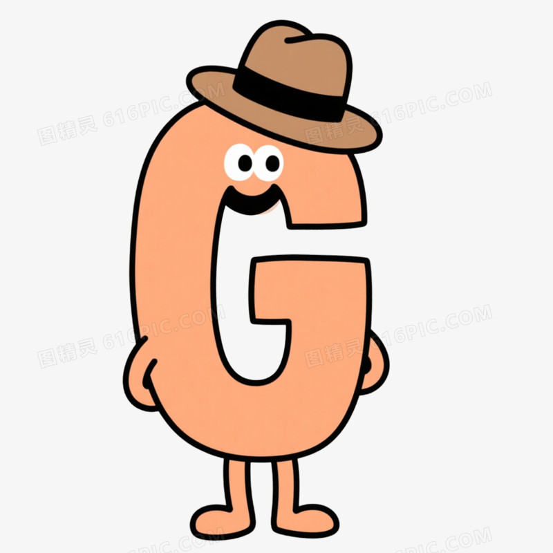 创意卡通英文字母G免抠元素
