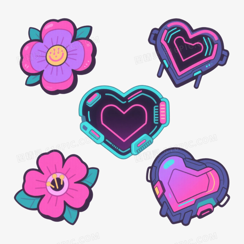 赛博朋克风装饰元素