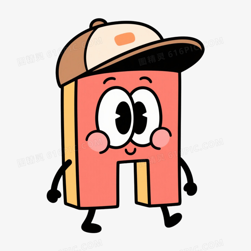 创意卡通英文字母H免抠元素