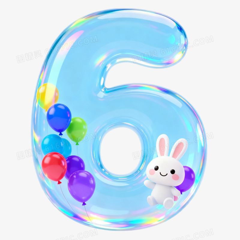 创意数字6免抠元素