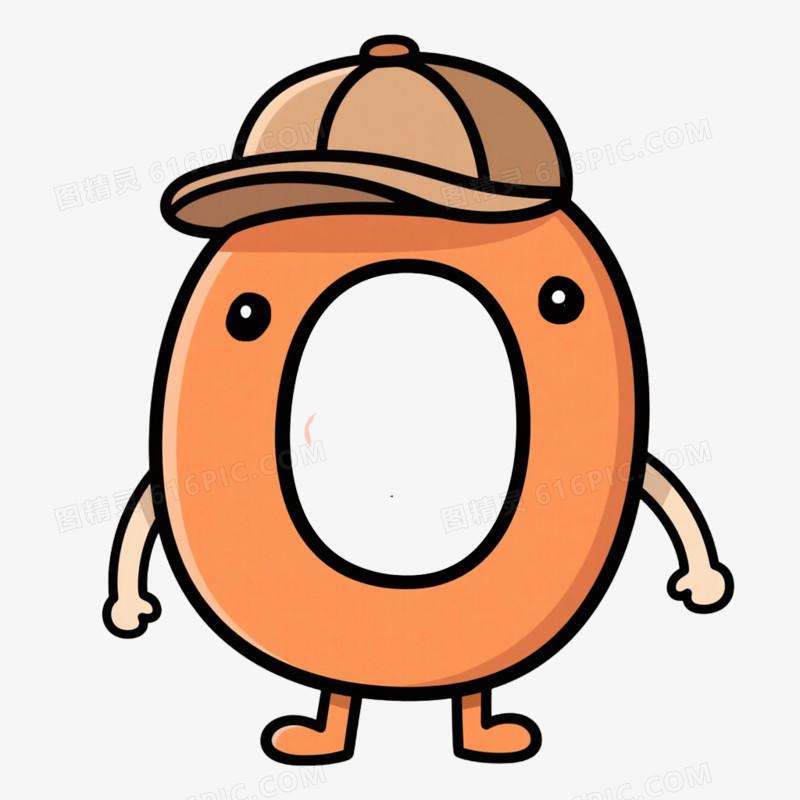 创意卡通英文字母O免抠元素