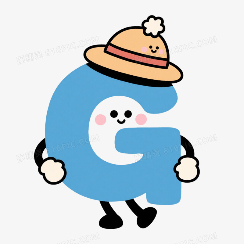 创意卡通英文字母G免抠元素