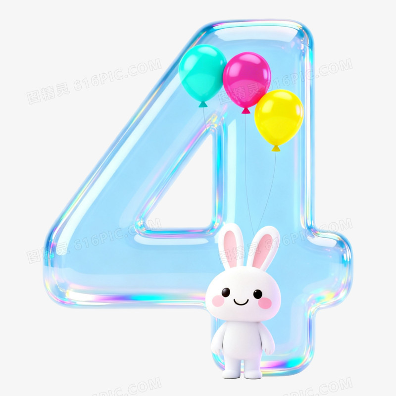 创意数字4免抠元素