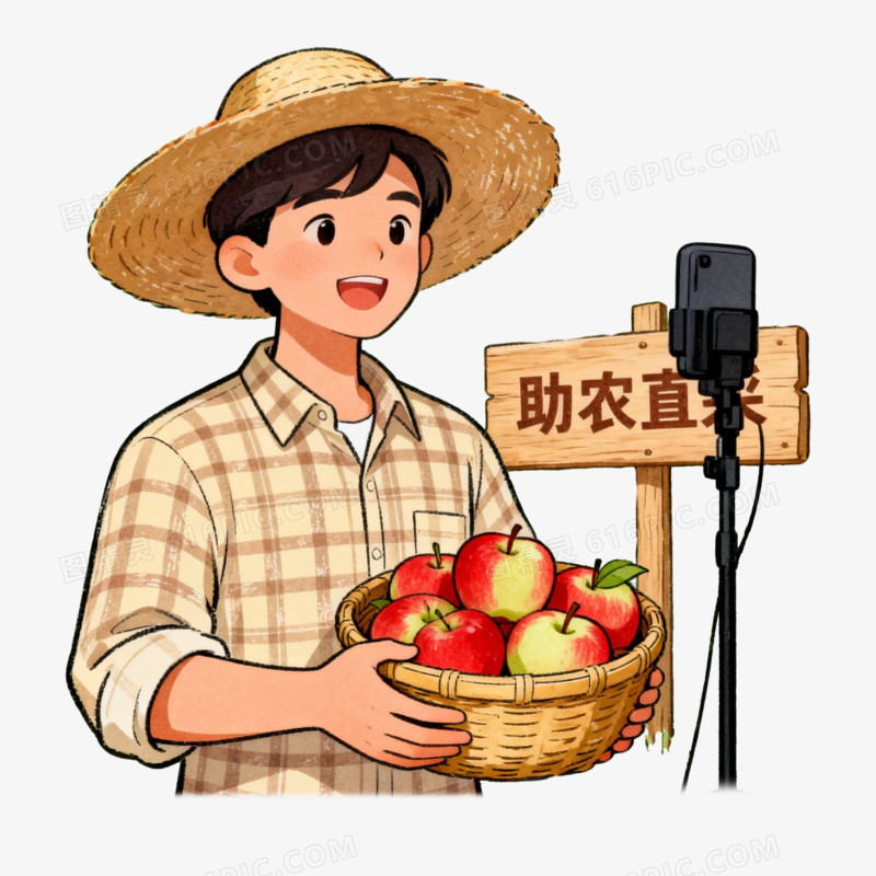 卡通手绘风格直播带货免抠元素