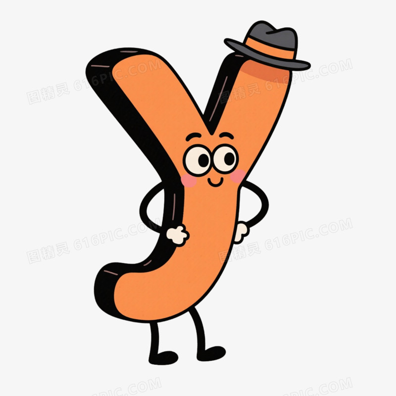 创意卡通英文字母Y免抠元素