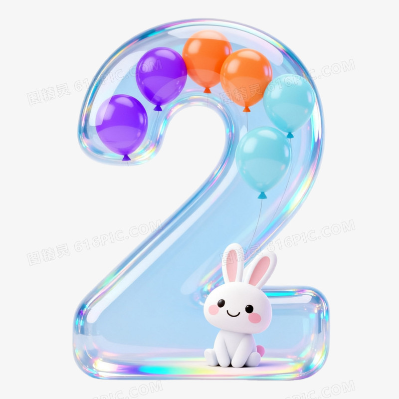 创意数字2免抠元素