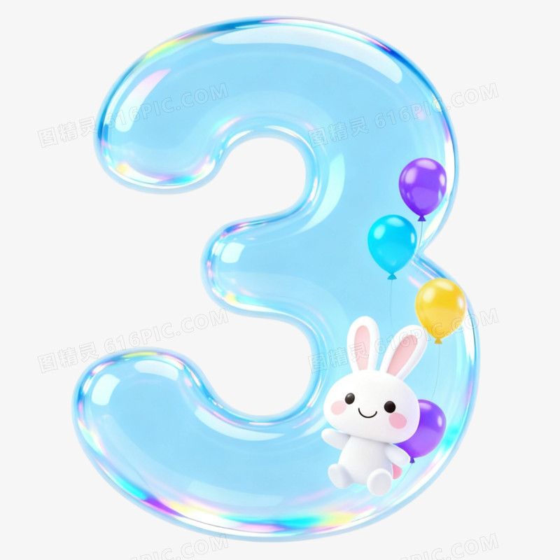 创意数字3免抠元素