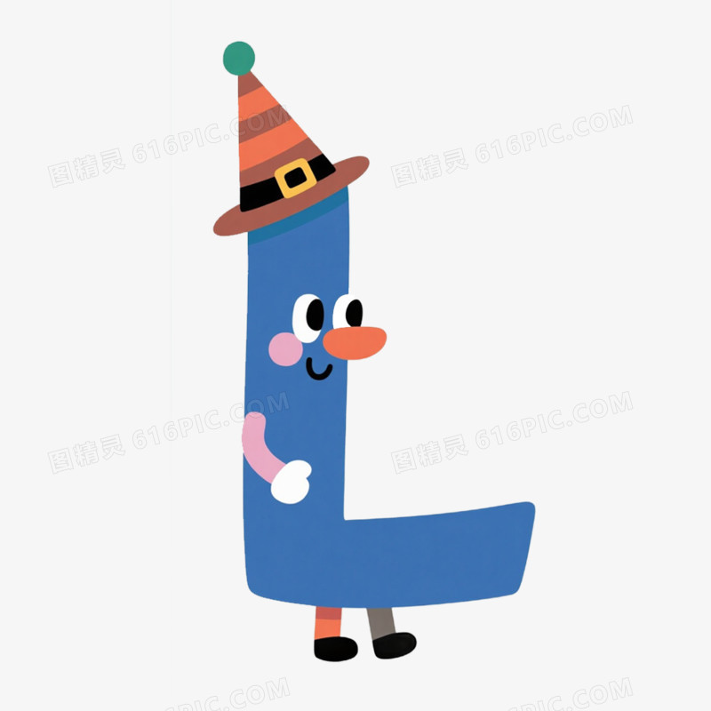 创意卡通英文字母L免抠元素