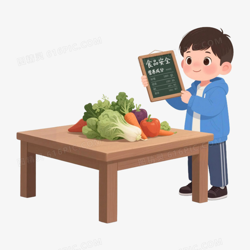 卡通插画风食品安全免抠元素
