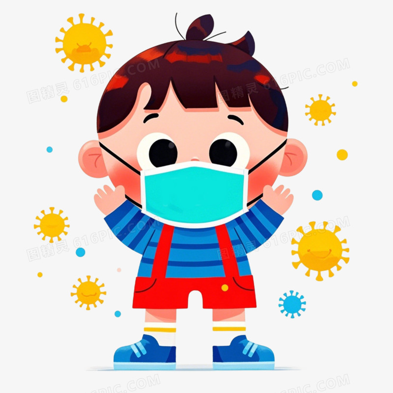 冬季防流感戴口罩免抠元素