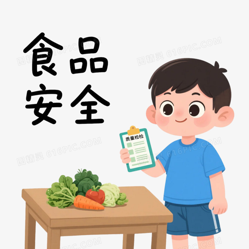 卡通插画风食品安全免抠元素