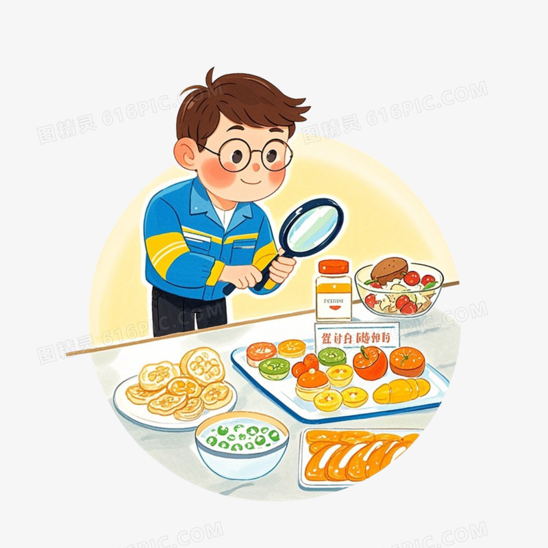 食品安全放大镜检测免抠元素