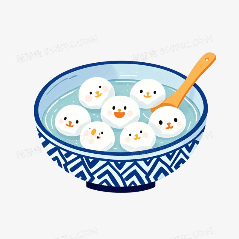 彩色卡通中国元宵节免抠元素