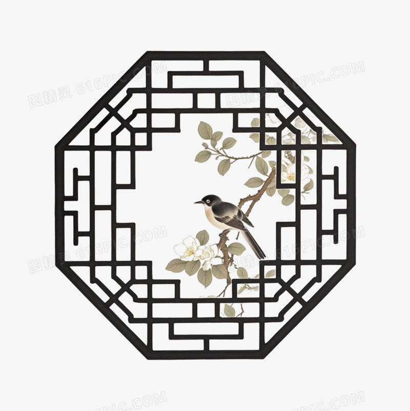 中国风传统古典窗户免抠元素