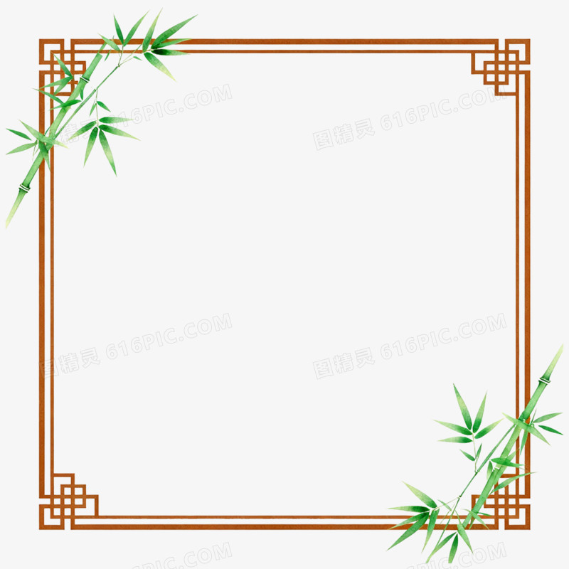 手绘插画国风中式边框免抠元素