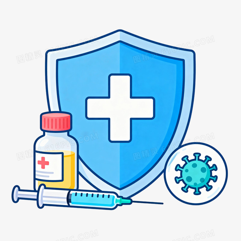 卡通手绘预防流感免抠元素