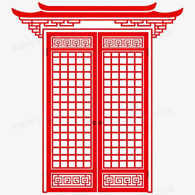 手绘插画古风帷幔帘子竹帘免抠元素