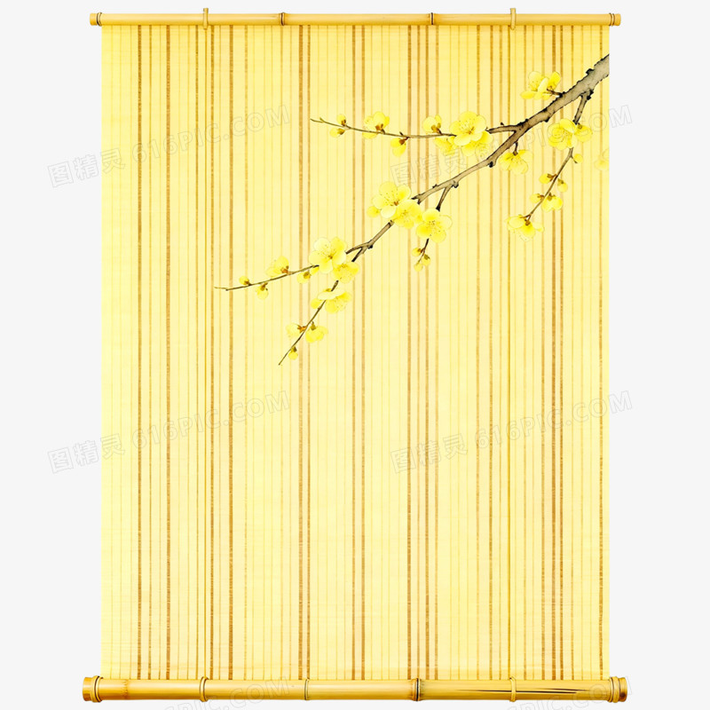 手绘插画古风帷幔帘子竹帘免抠元素