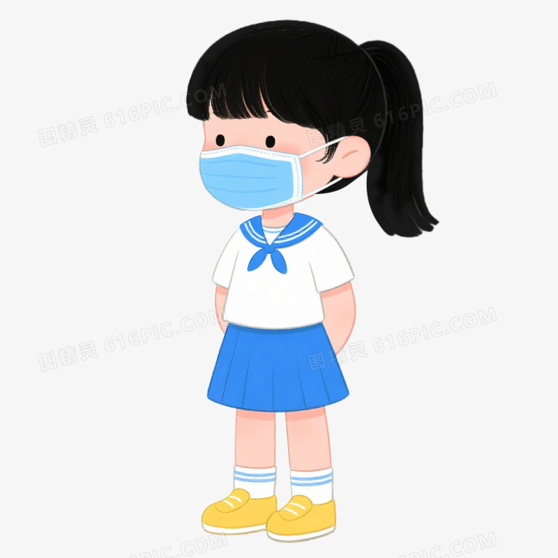 卡通手绘预防流感免抠元素