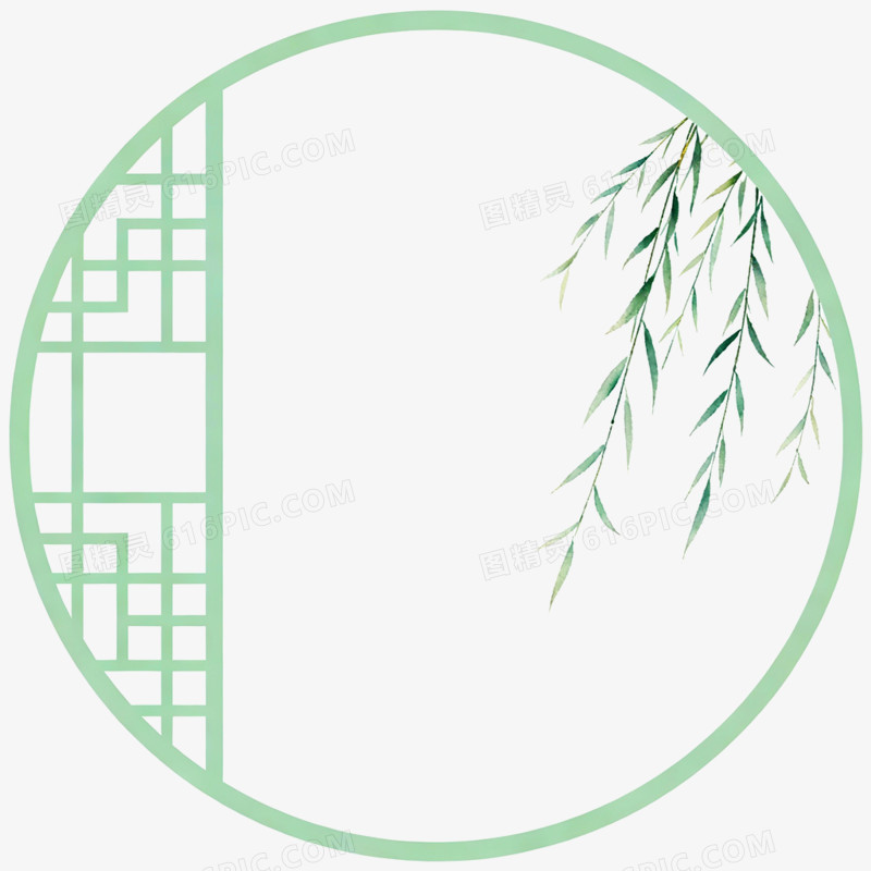 手绘插画国风中式边框免抠元素