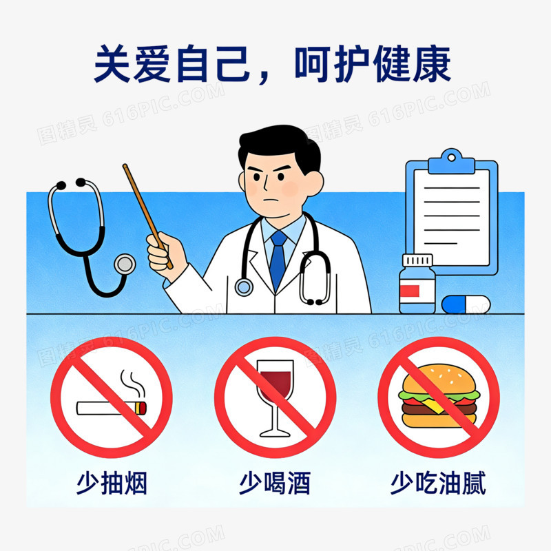 扁平风预防糖尿病呵护健康免抠元素