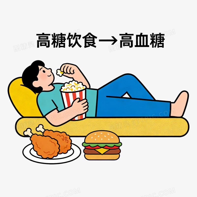 扁平风糖尿病的高血糖危害免抠元素