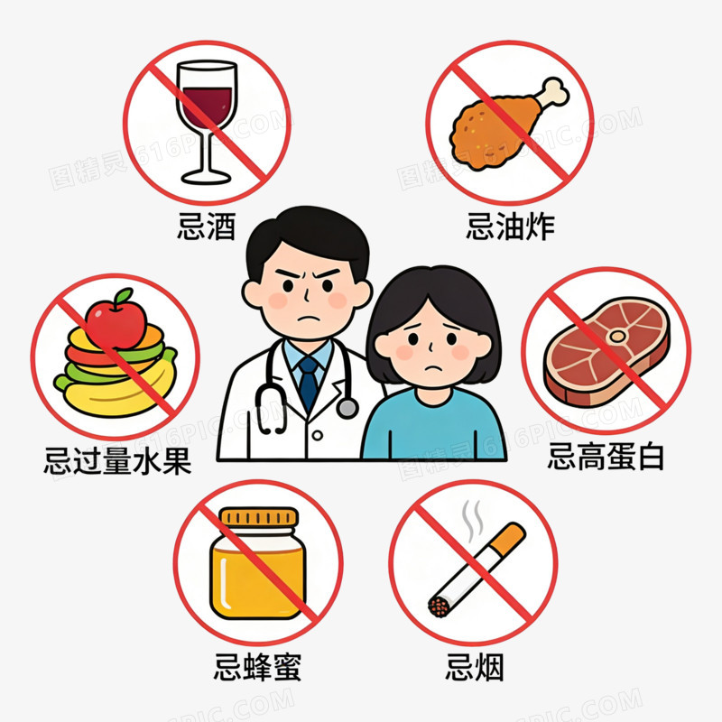 扁平风预防糖尿病饮食忌口免抠元素