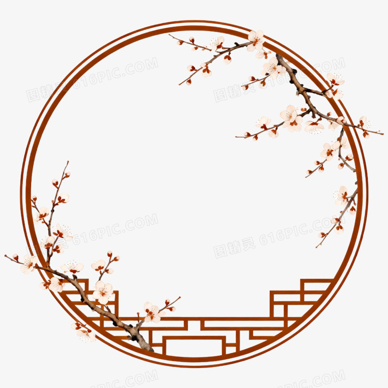 手绘插画国风中式边框免抠元素