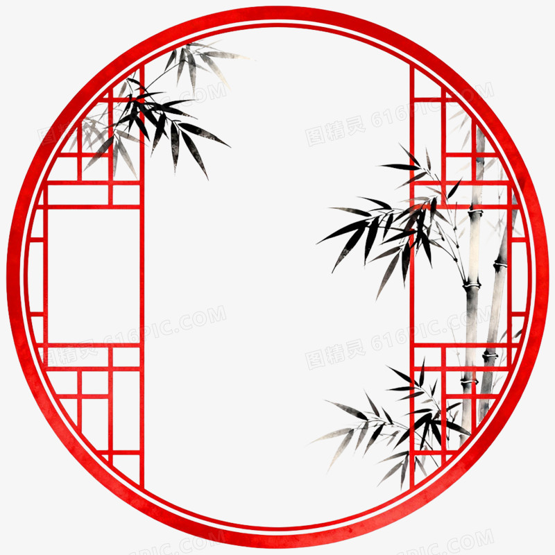 手绘插画国风中式边框免抠元素