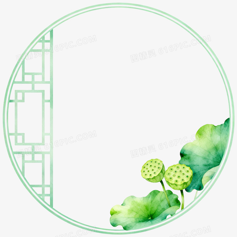 手绘插画国风中式边框免抠元素