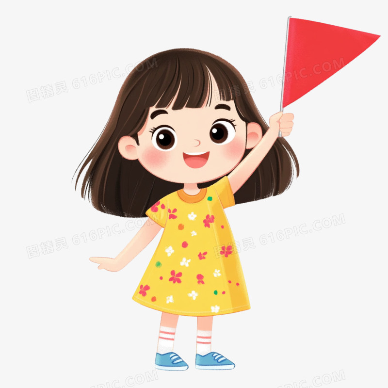 卡通手绘党政元素红旗免抠元素