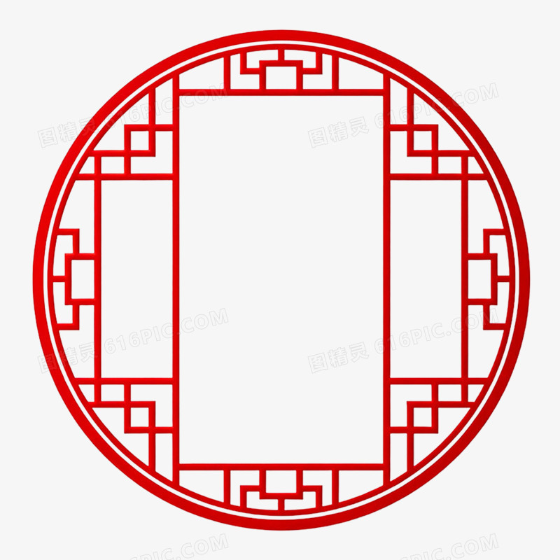 手绘插画国风中式边框免抠元素