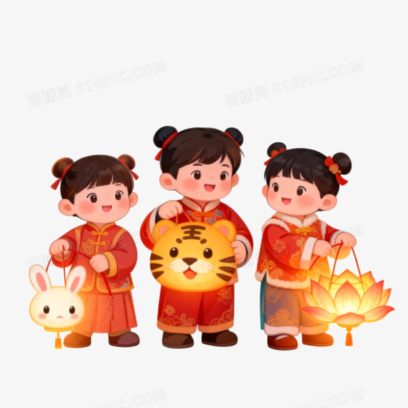 闹元宵看花灯ai免抠元素