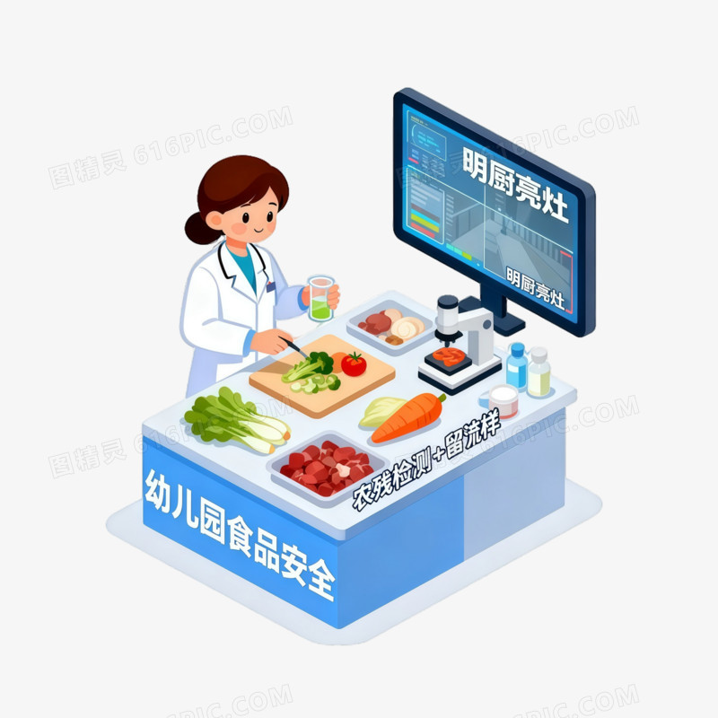 幼儿园食品安全检测ai免抠元素