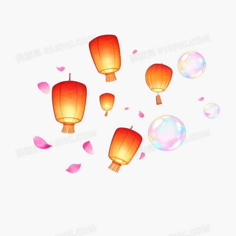 元宵节放花灯ai免抠元素