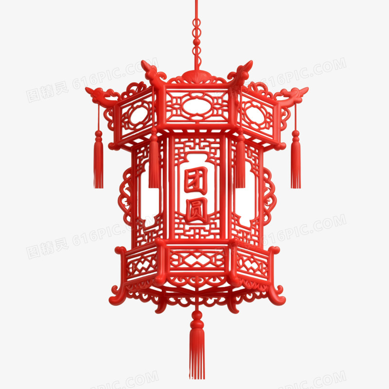 立体花灯灯笼ai免抠元素