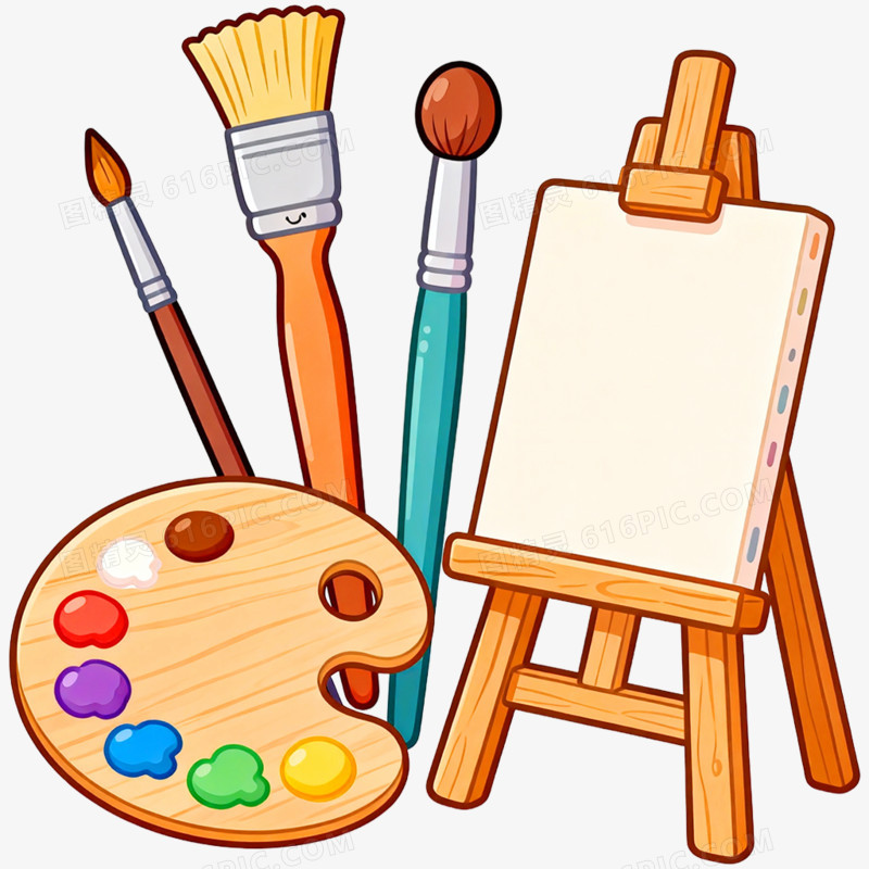 卡通手绘美术用品免抠元素