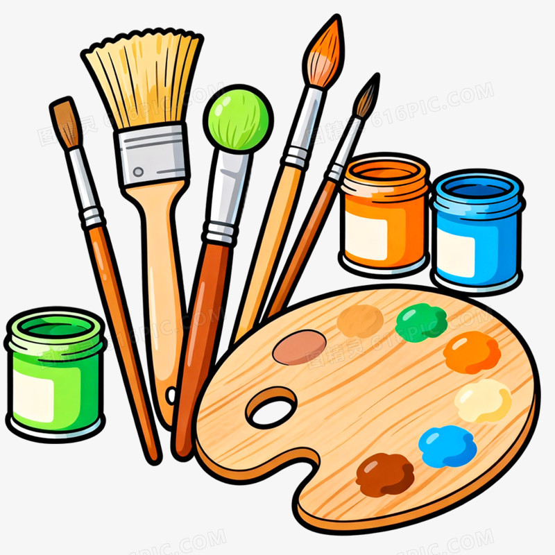 卡通手绘美术用品免抠元素