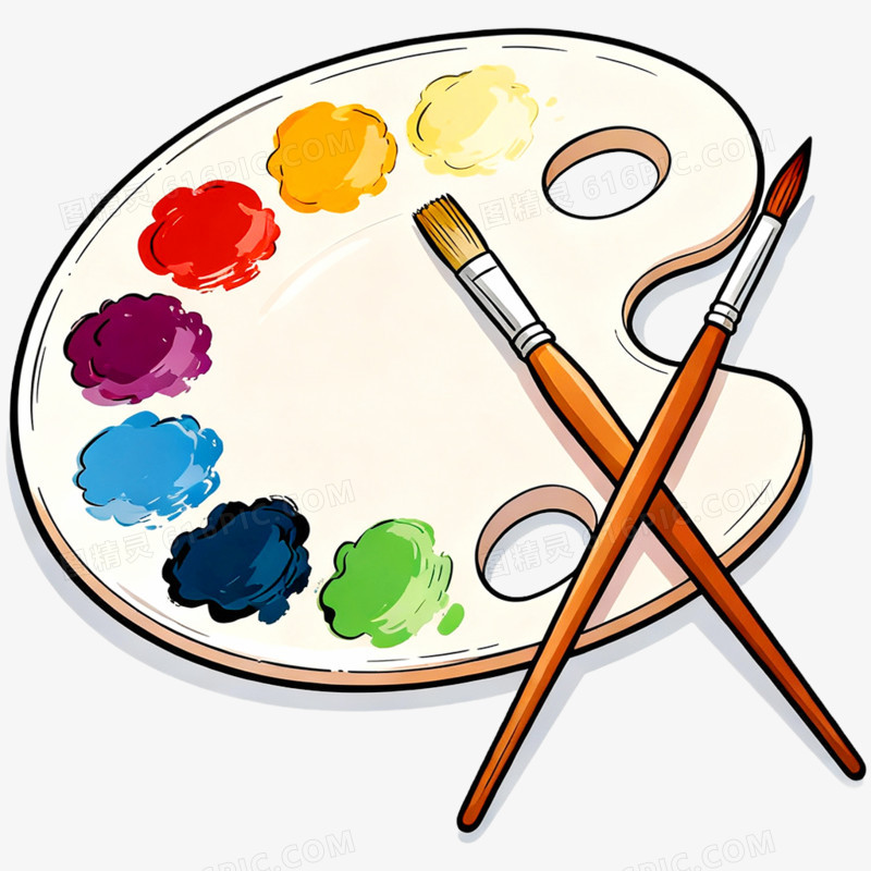 卡通手绘美术用品免抠元素